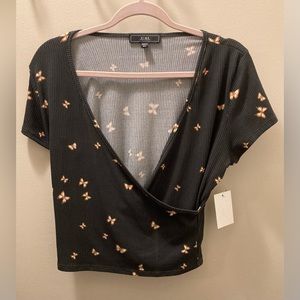 NWT Butterfly Crop Top XL